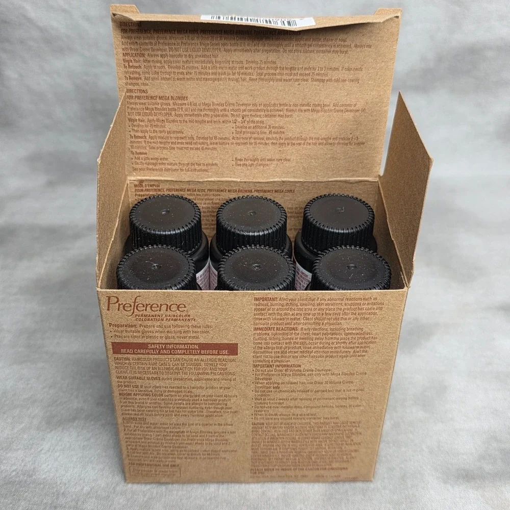 Loreal Preference 2.1 ONYX SHEEN Hair Color - FULL BOX of 6 -‎ 2 oz ea